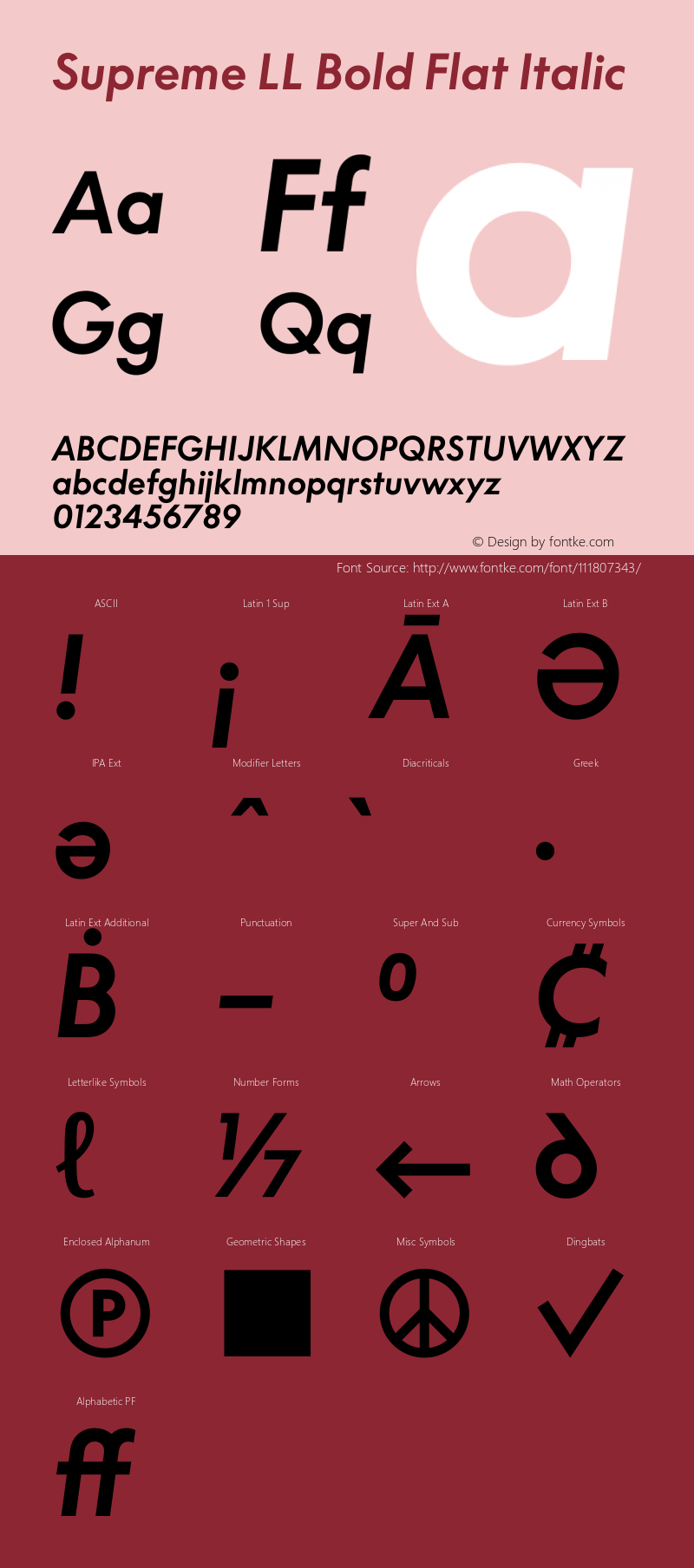 Supreme LL Bold Flat Italic Version 3.000; build 0004 | wf-rip DC20200325 Font Sample