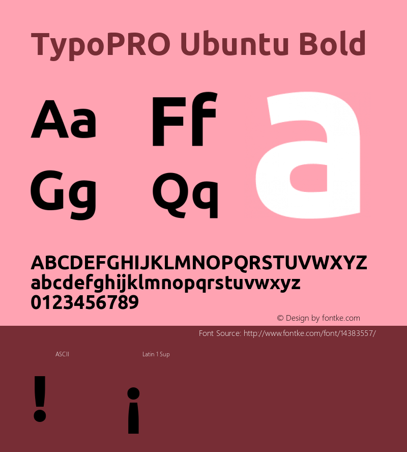 TypoPRO Ubuntu Bold Version 0.80 Font Sample