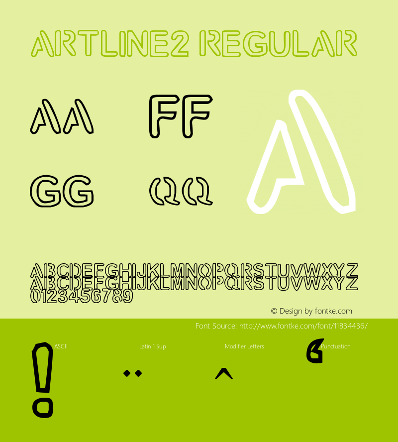 artline2 Regular Version 1.00 March 27, 2013, initial release Font Sample