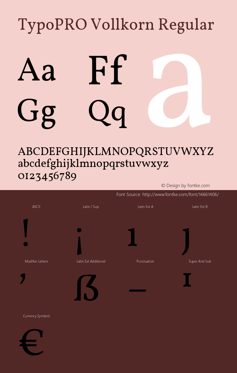 TypoPRO Vollkorn Regular Version 2.001 Font Sample