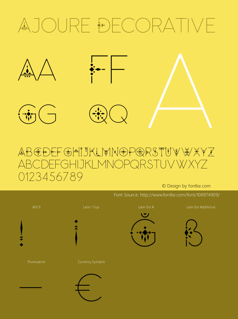 Ajoure Decorative Version 1.007;Fontself Maker 3.5.4 Font Sample