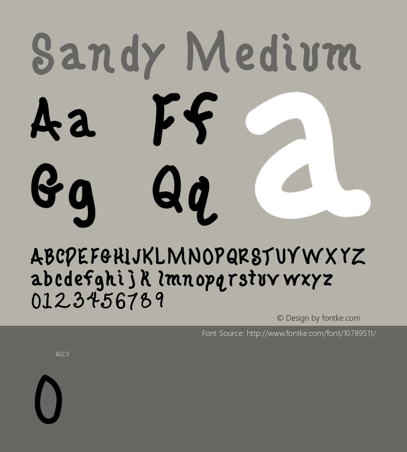 Sandy Medium Version 001.000 Font Sample