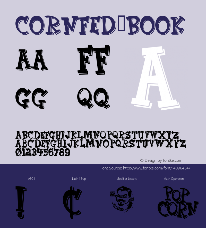 CornFed Book Version Macromedia Fontograp Font Sample
