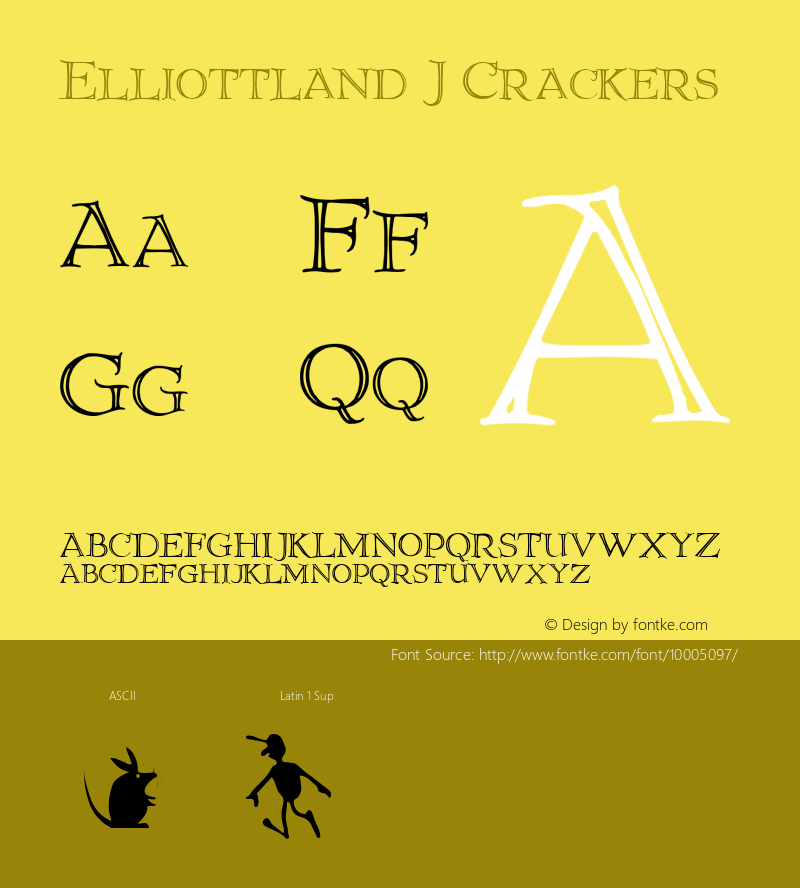 Elliottland J Crackers Groundhog Day 1996, Julius B. Thyssen Font Sample