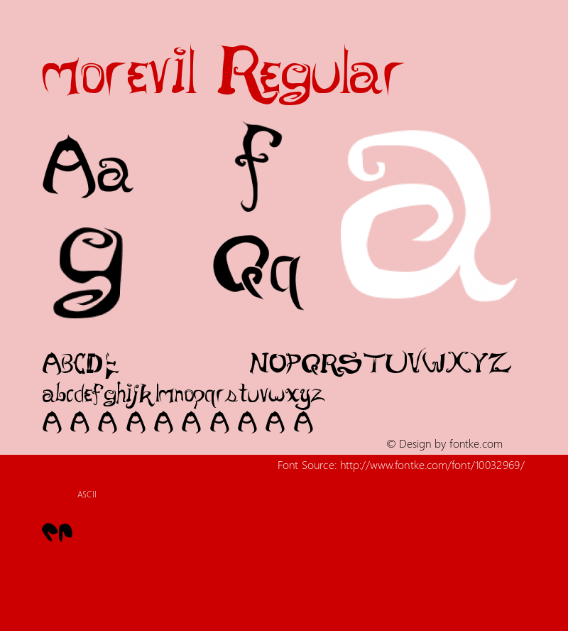 morevil Regular Unknown Font Sample