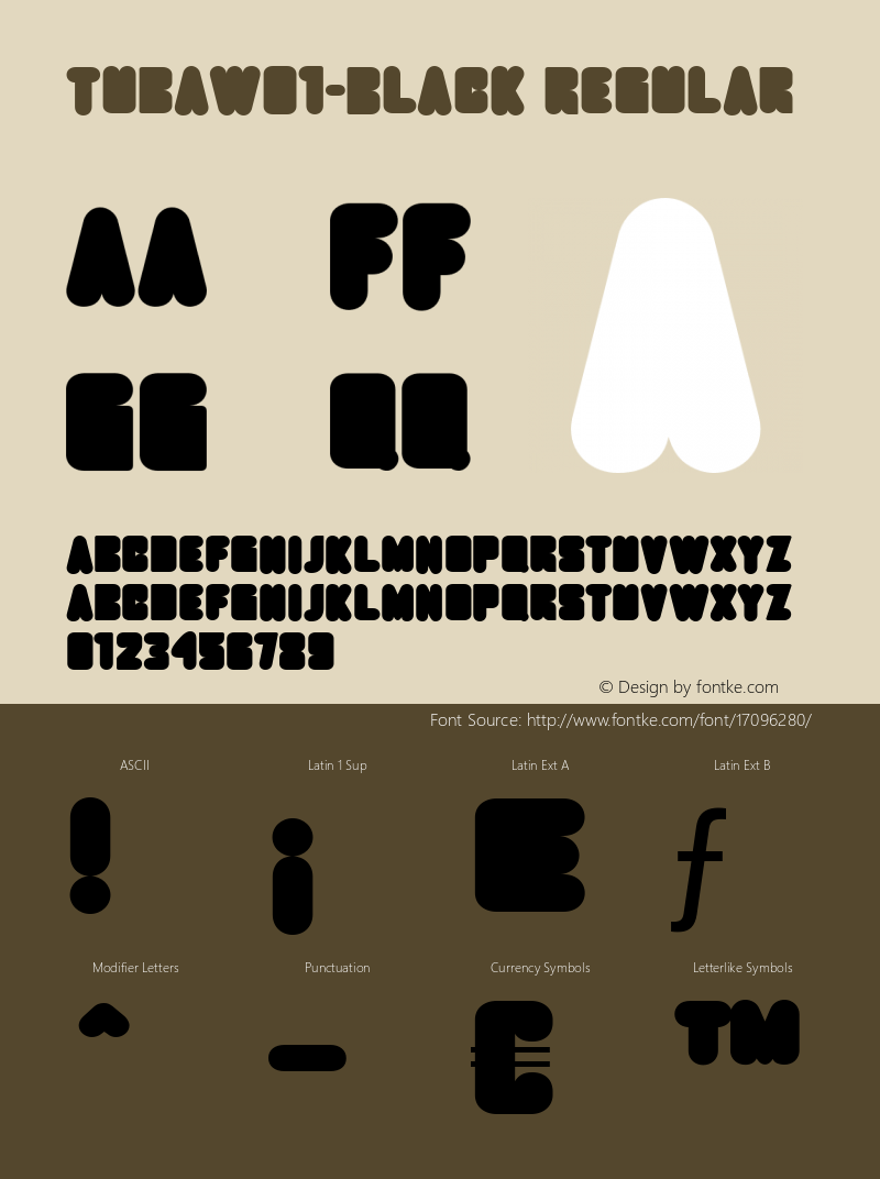 TubaW01-Black Regular Version 1.00 Font Sample