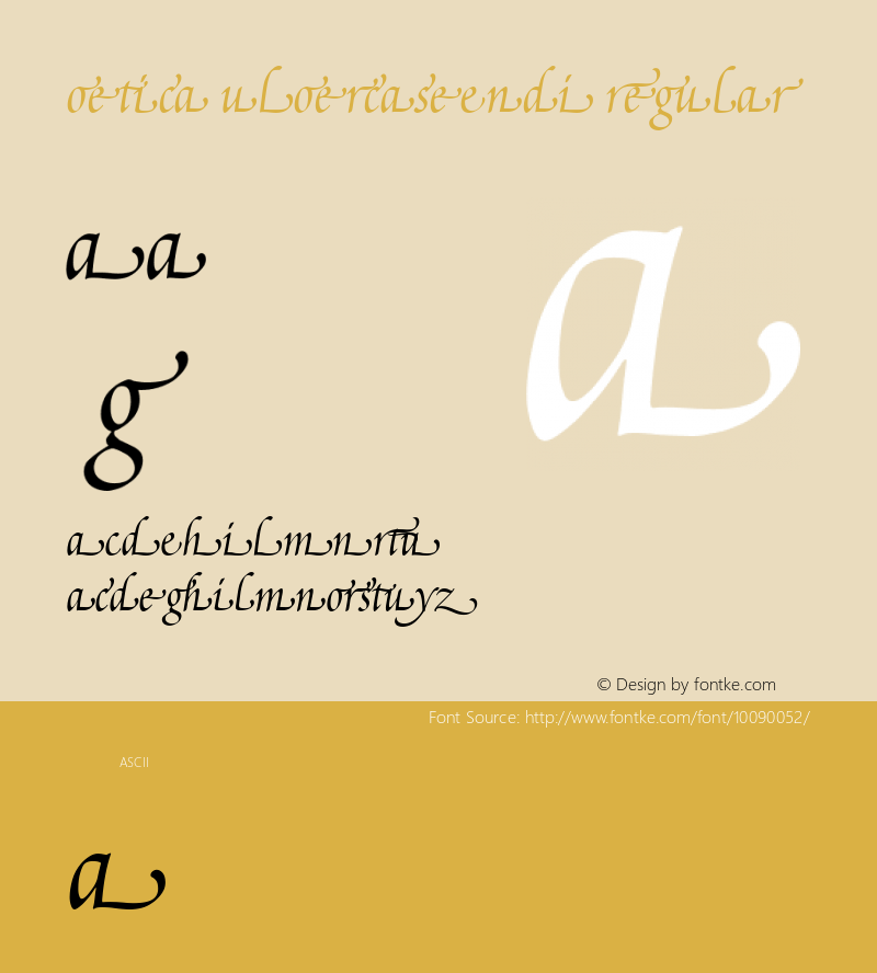 Poetica SuppLowercaseEndI Regular V.1.0 Font Sample