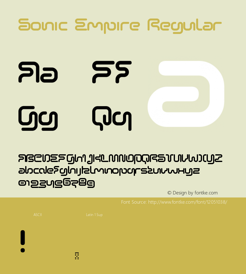 Sonic Empire Regular Version 1.0 Font Sample