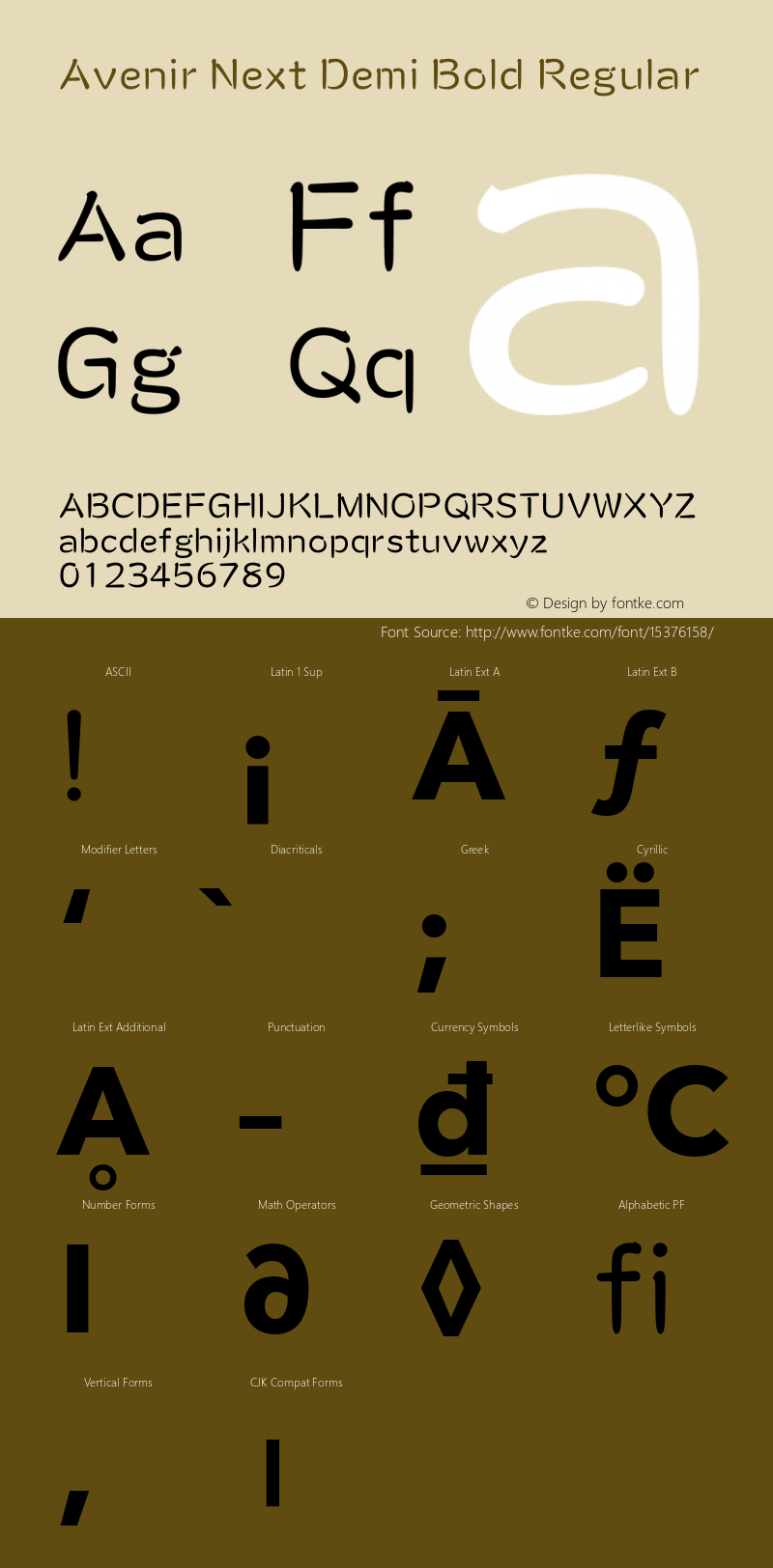 Avenir Next Demi Bold Regular 8.0d5e5 Font Sample