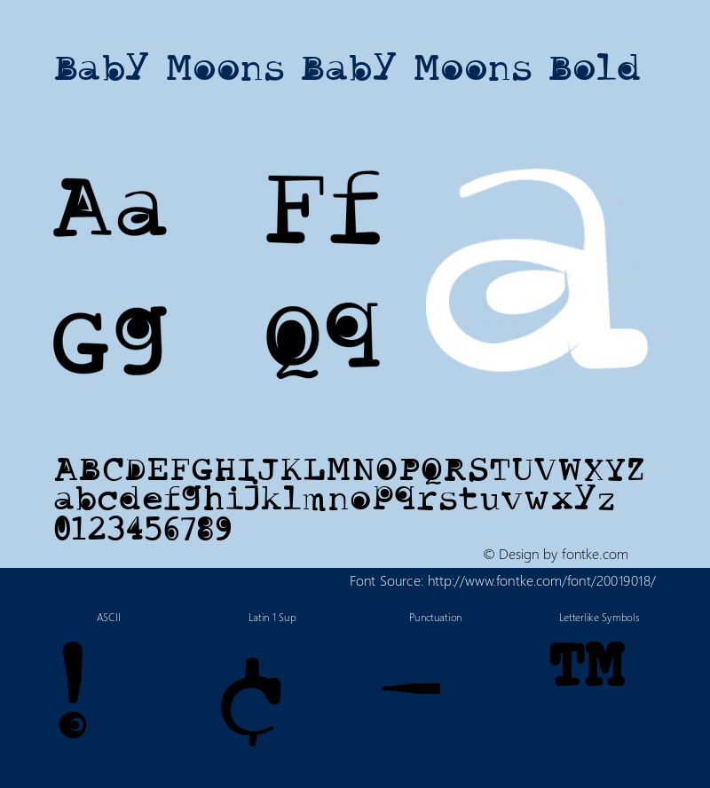 Baby Moons Bold Version 1.0 Font Sample