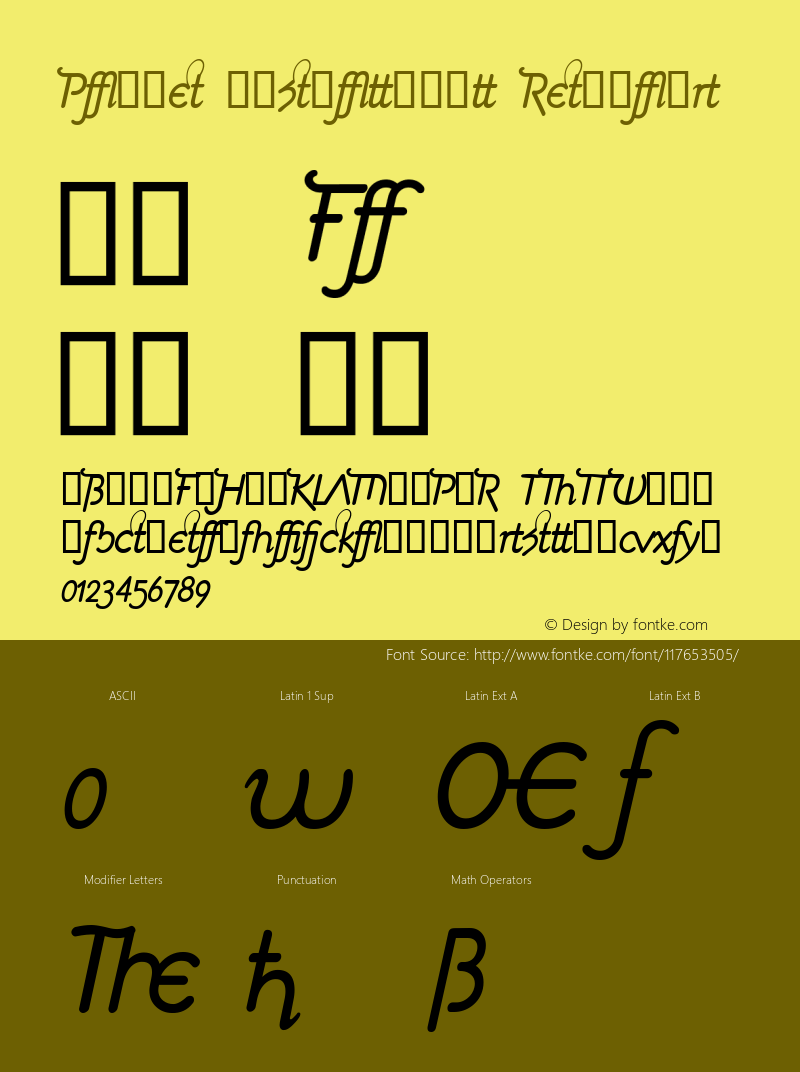 PlaneSansAltDmIt W90 Regular Version 4.10 Font Sample