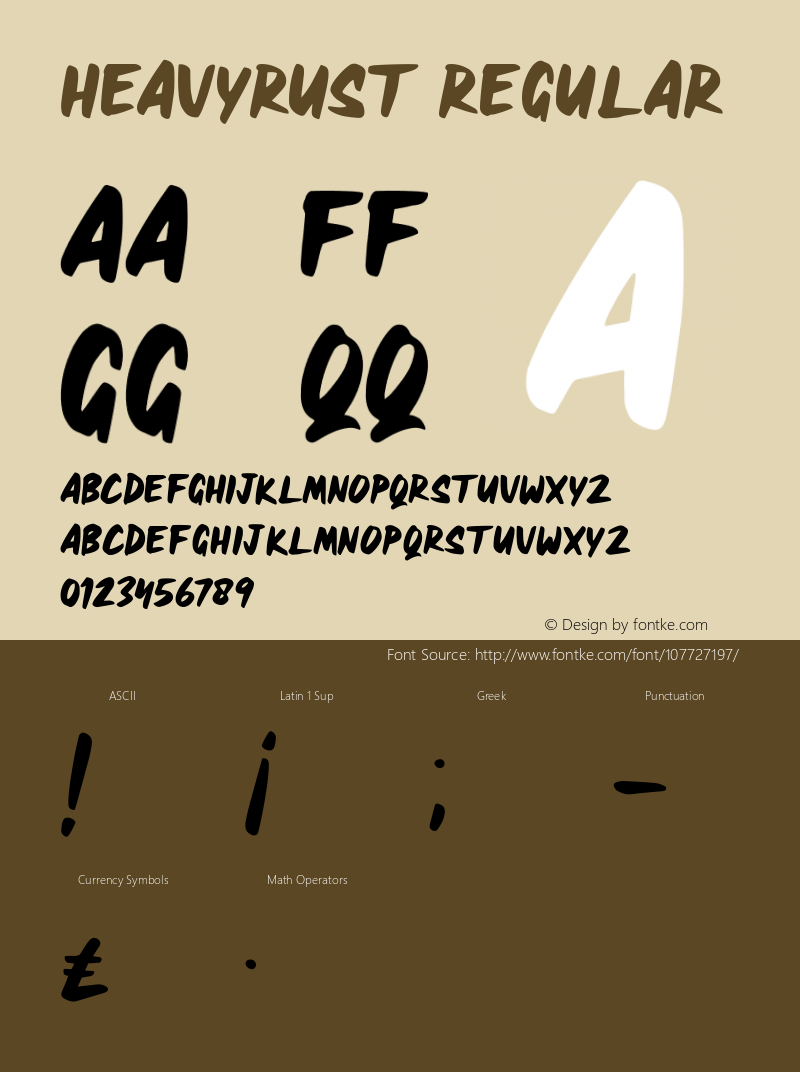 HEAVYRUST Version 1.00;November 4, 2020;FontCreator 11.5.0.2430 64-bit Font Sample