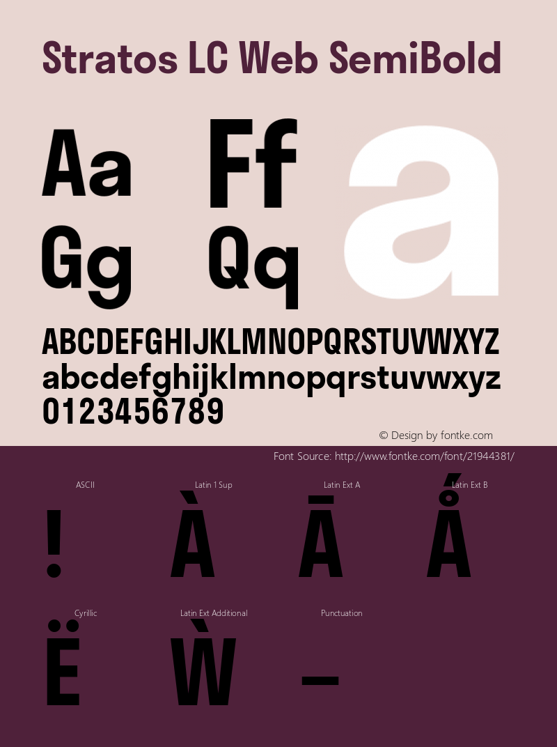 StratosLCWebSemiBold Version 1.0 Font Sample