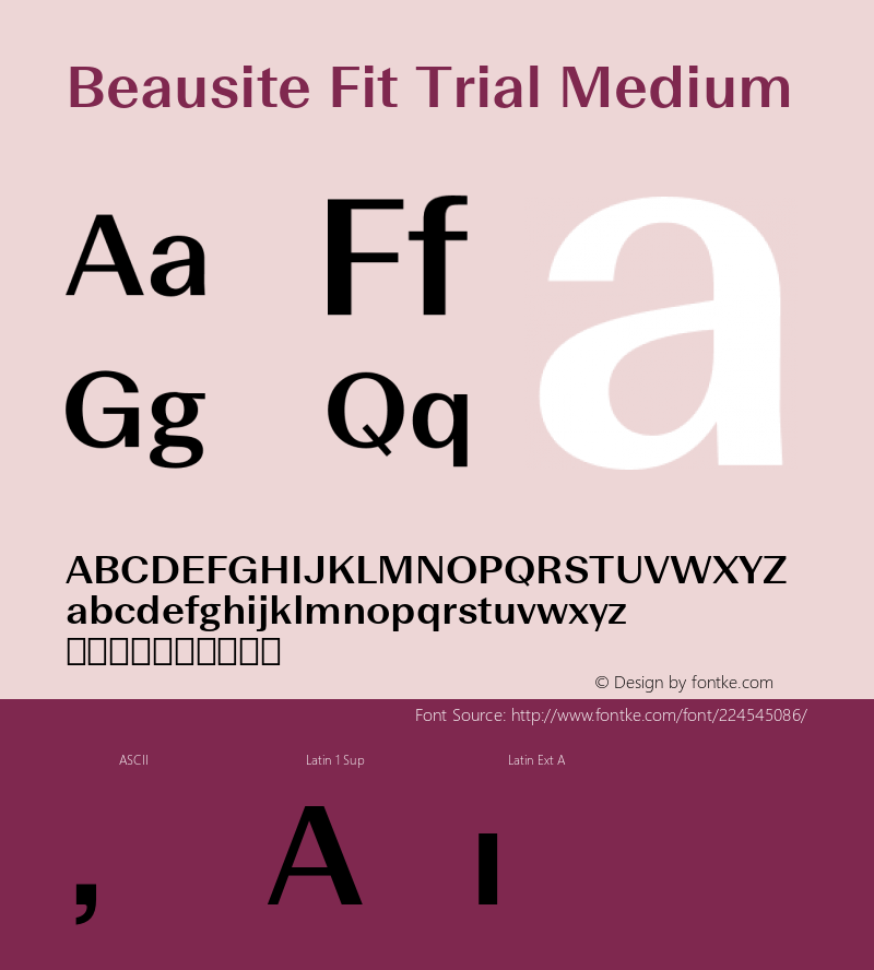 Beausite Fit Trial Medium Version 2.001;PS 2.1;hotconv 1.0.86;makeotf.lib2.5.63406图片样张