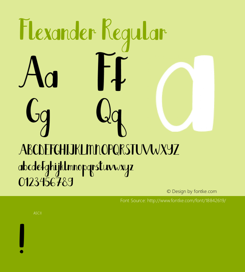 Flexander Regular Version 1.000 Font Sample