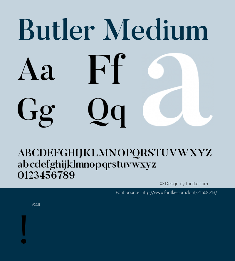 Butler Medium Version 001.001 Font Sample