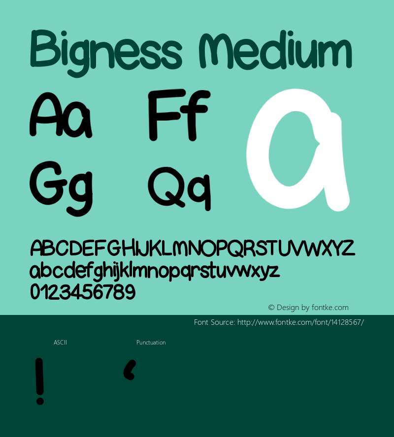 Bigness Medium Version 001.000 Font Sample
