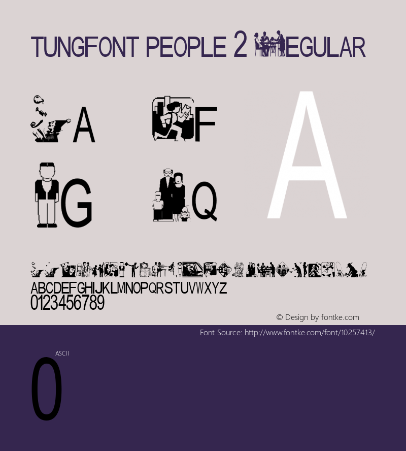 tungfont people 2 Regular 2000; 1.0, initial release Font Sample