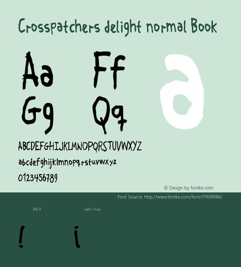 Crosspatchers delight normal Book Version 2 Font Sample