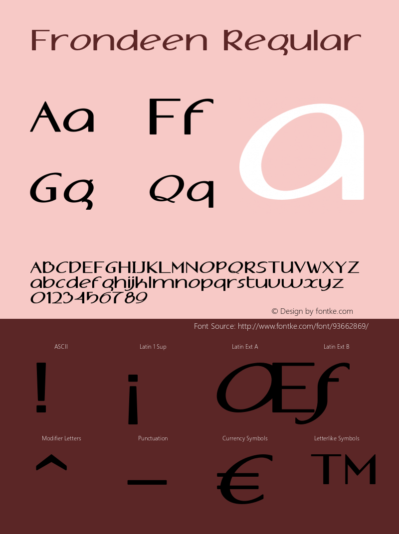 Frondeen-ExpandedRegular Version 1.000 Font Sample