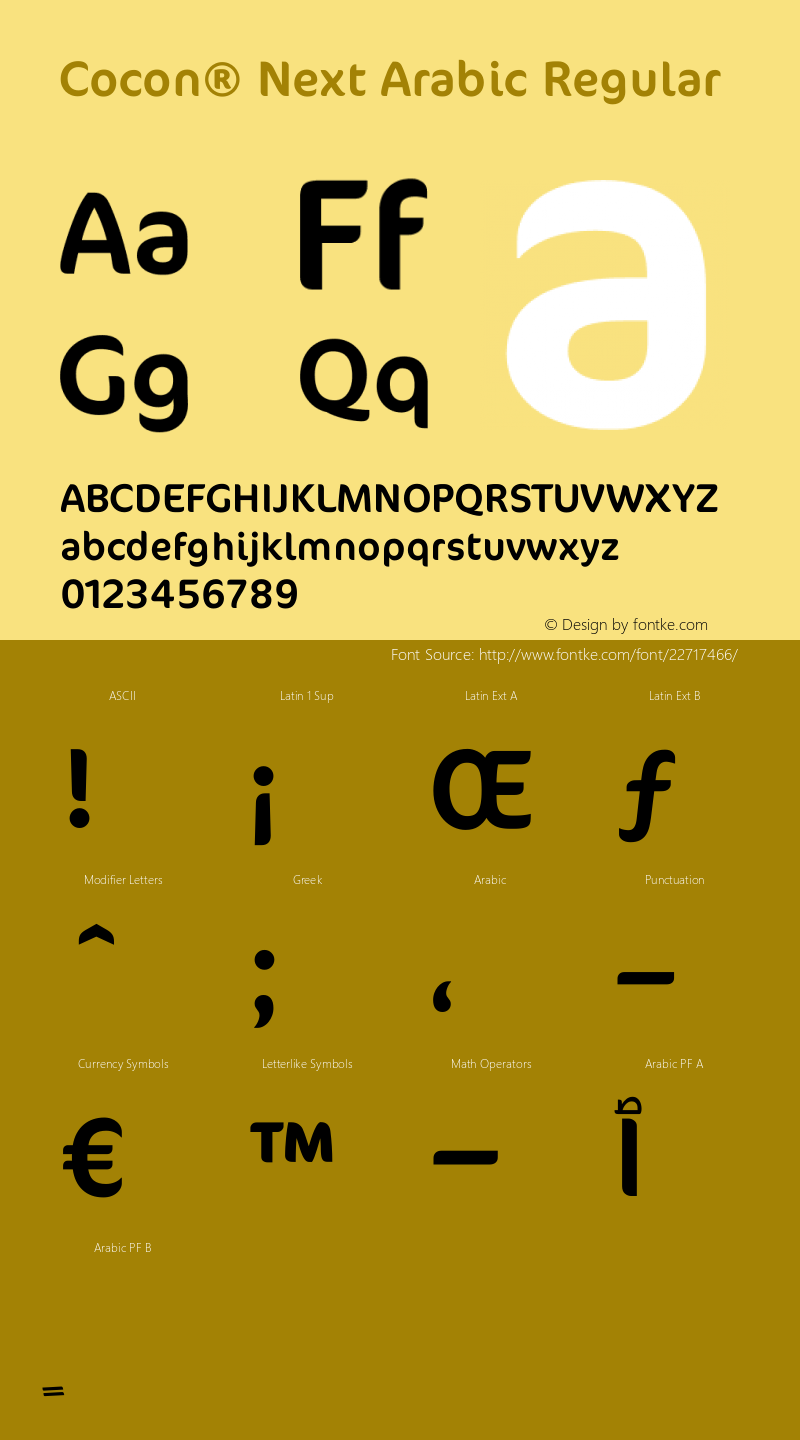 CoconNextArabic-Regular Version 1.002 2011 Font Sample