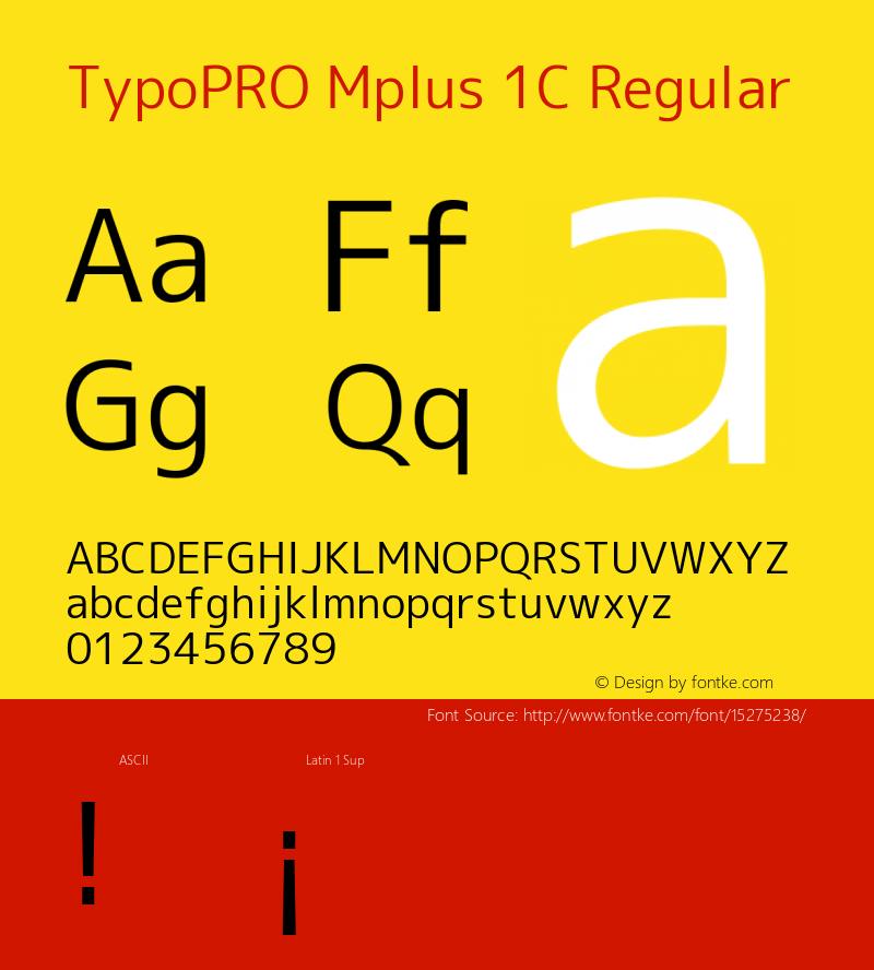 TypoPRO Mplus 1C Regular Version 1.059 Font Sample