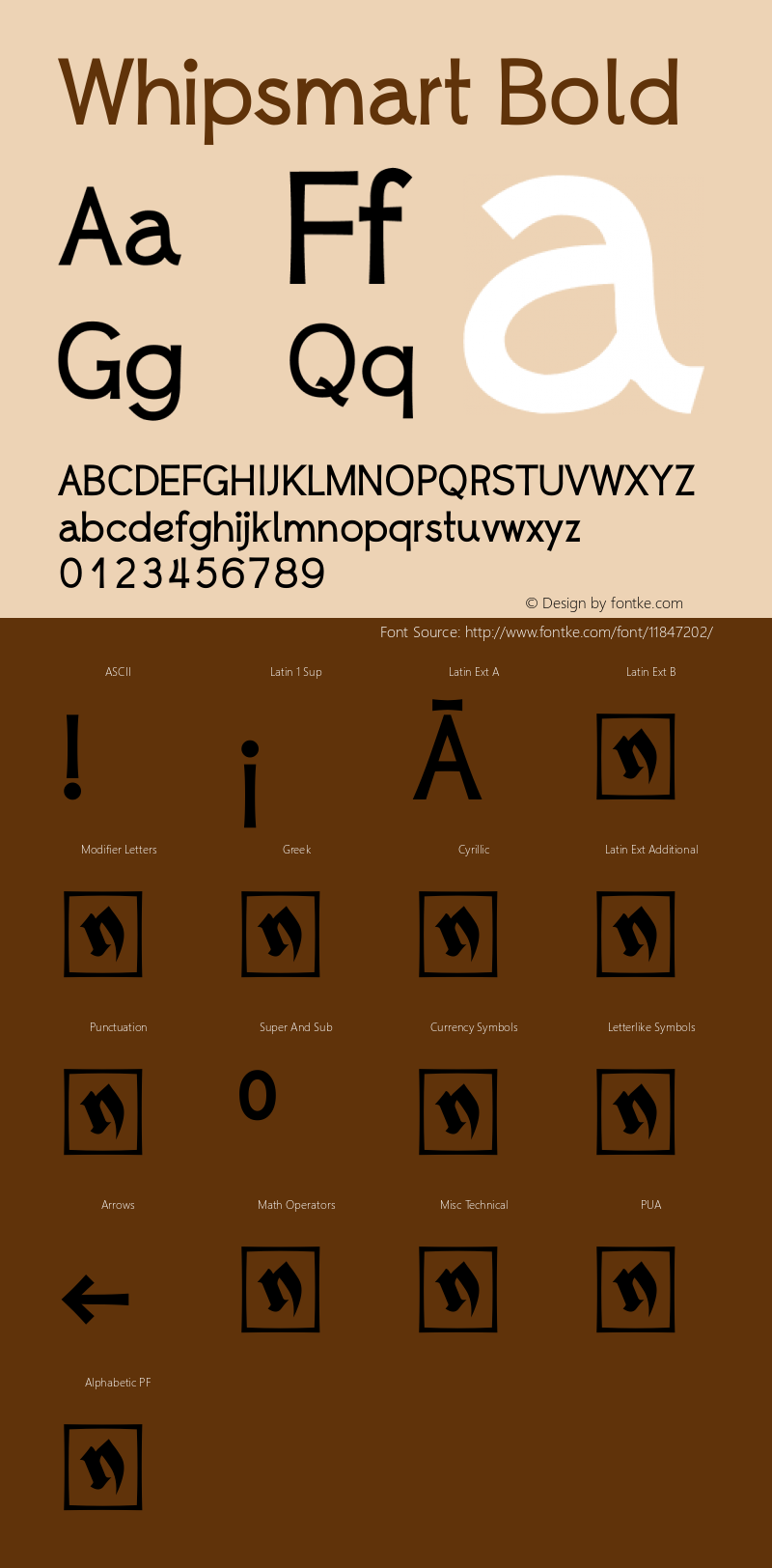 Whipsmart Bold Version 1.00 January 20, 2013, initial release Font Sample