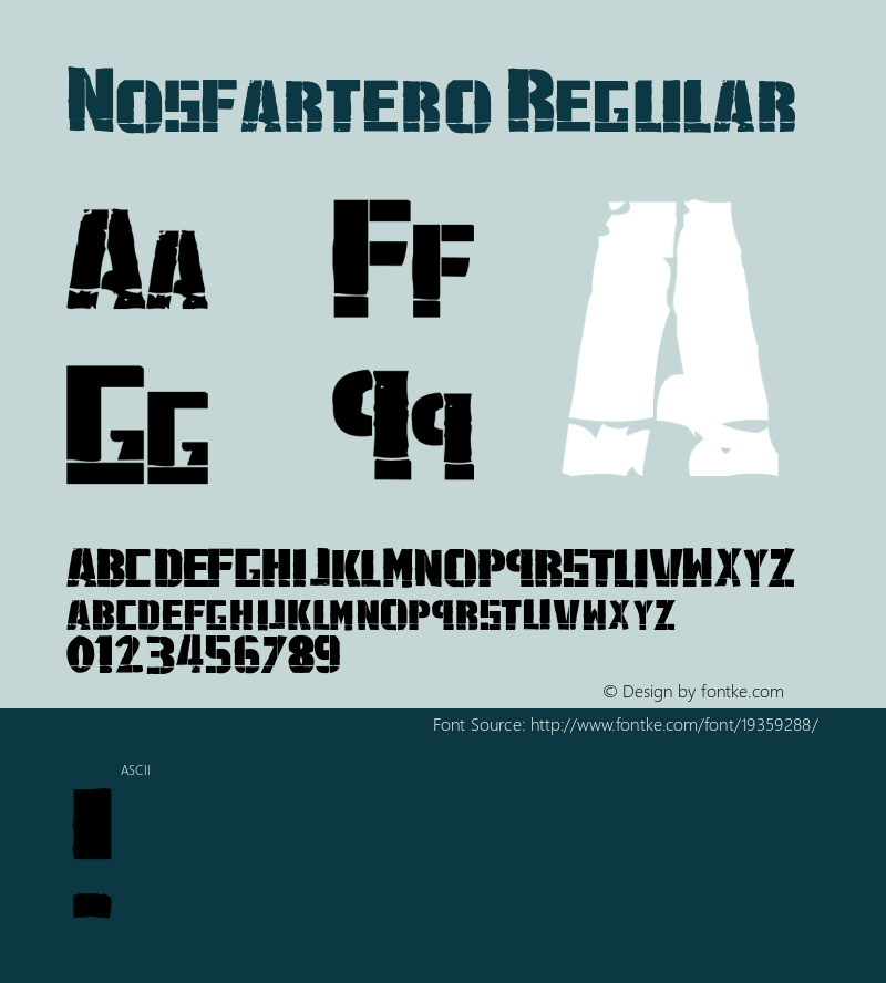 Nosfartero Version 1.000 Font Sample