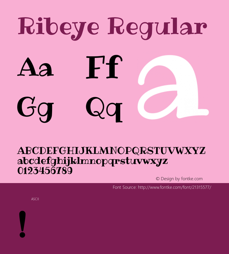 Ribeye Regular  Font Sample