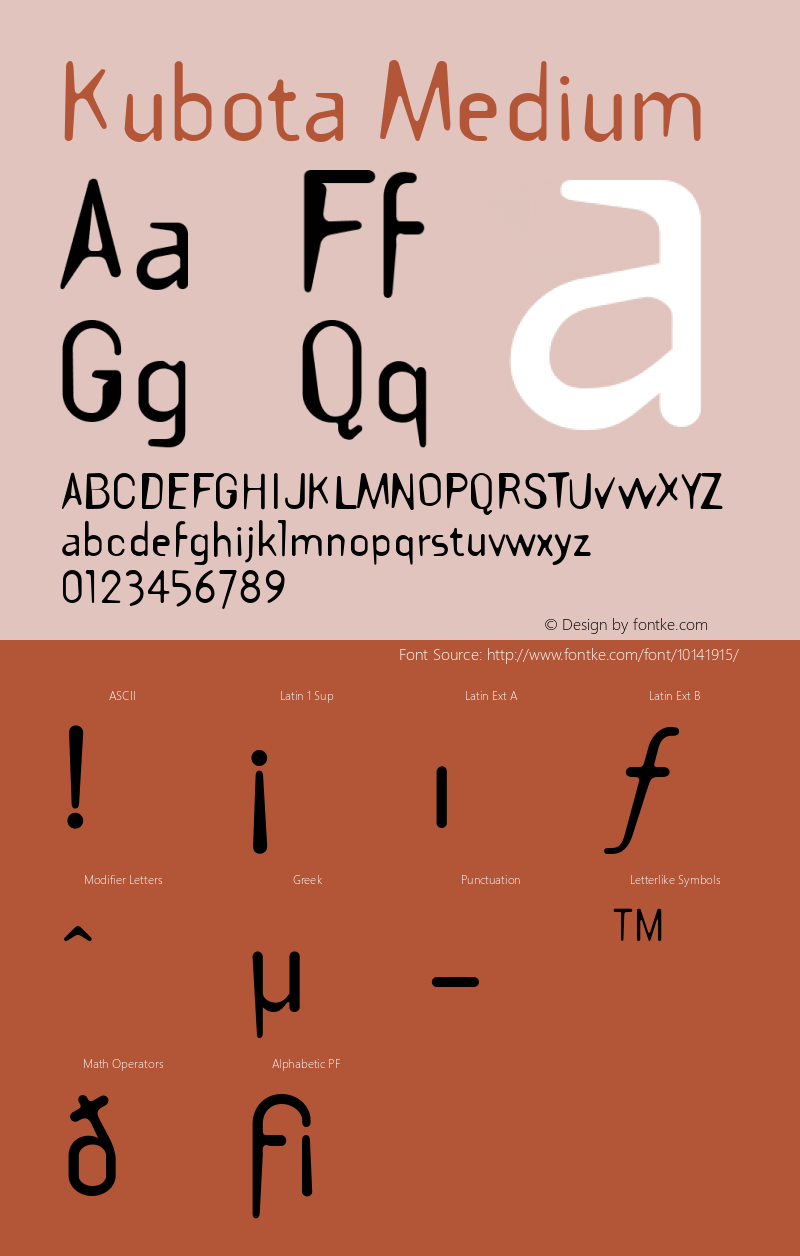 Kubota Medium 001.000 Font Sample