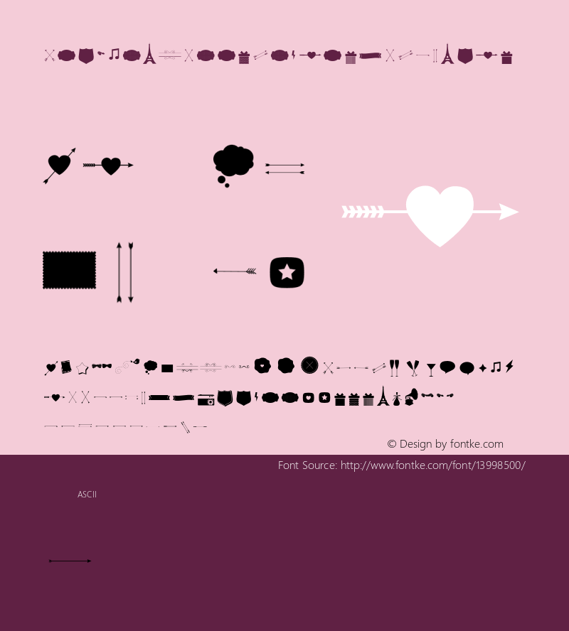 Only You Icons Romantic Regular Version 1.000 2013 initial release Font Sample