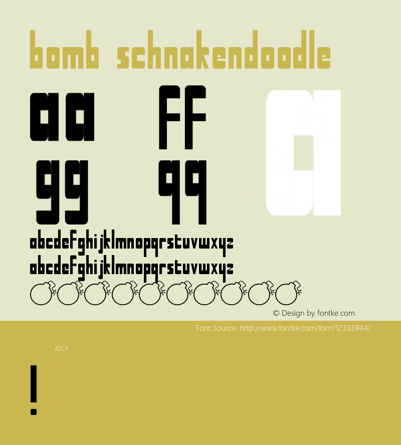 Bomb Schnakendoodle Version 001.000 Font Sample