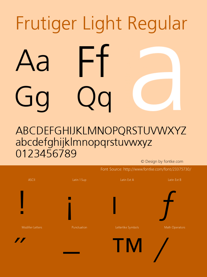 Frutiger Light Altsys Fontographer 3.5  11/5/95 Font Sample