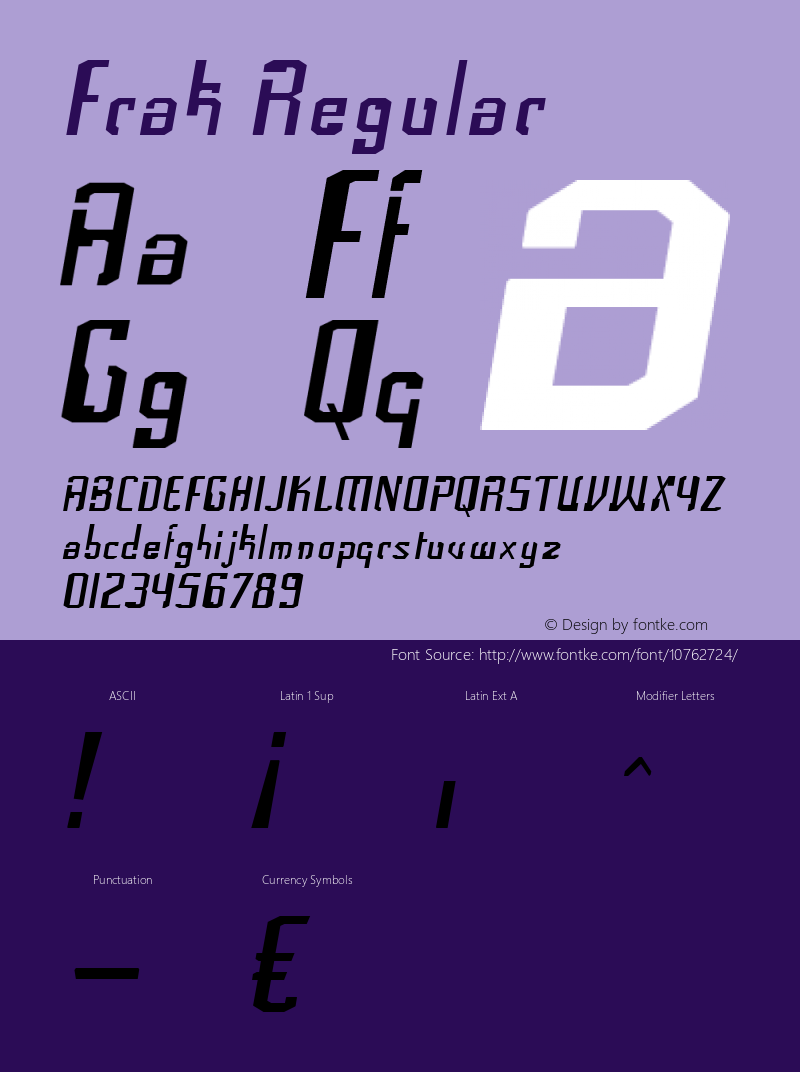 Frak Regular Version 3.000 2004 Font Sample