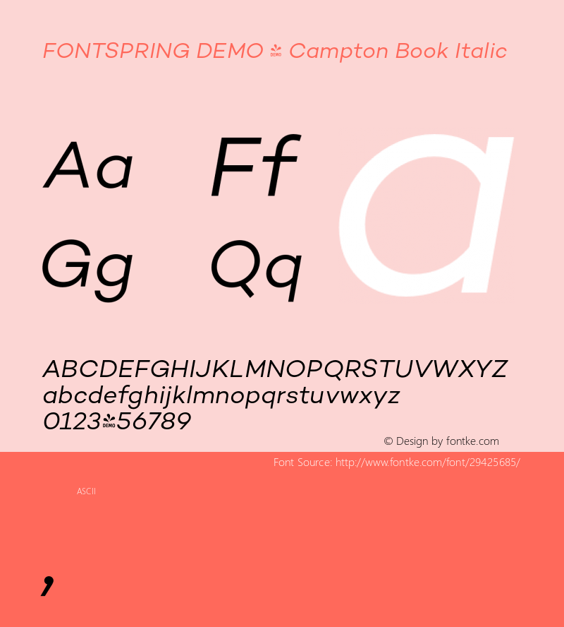 FSP DEMO - Campton Book Italic Version 1.000;PS 001.000;hotconv 1.0.88;makeotf.lib2.5.64775 Font Sample