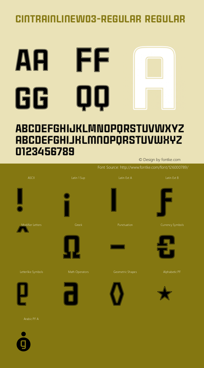 Cintra Inline W03 Regular Version 1.00 Font Sample