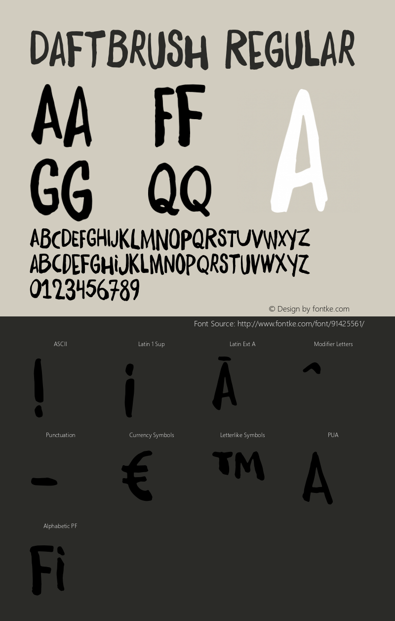 Daft Brush W03 Regular Version Font Sample