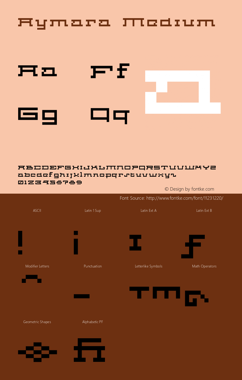 Aymara Medium Version 001.000 Font Sample