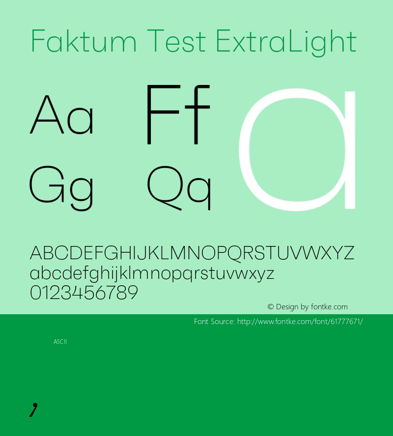 Faktum Test ExtraLight Version 1.001;PS 001.001;hotconv 1.0.88;makeotf.lib2.5.64775 Font Sample