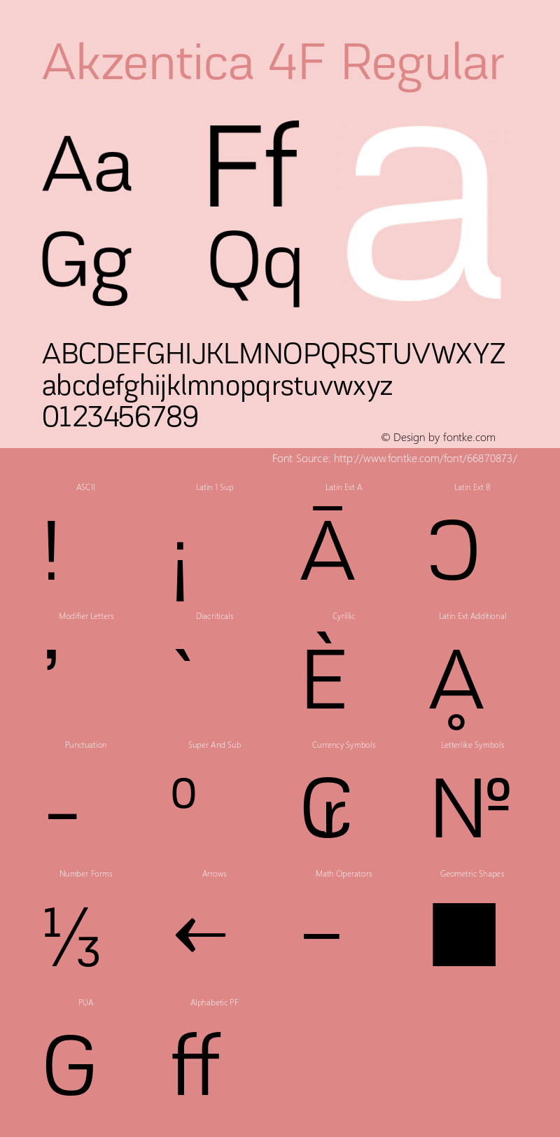 Akzentica4F 1.0 Font Sample