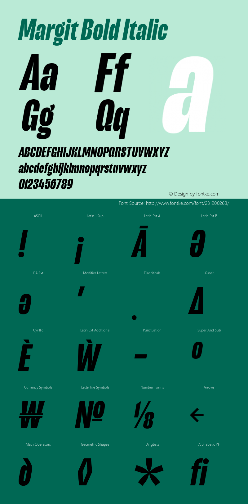 Margit Bold Italic Version 1.009图片样张