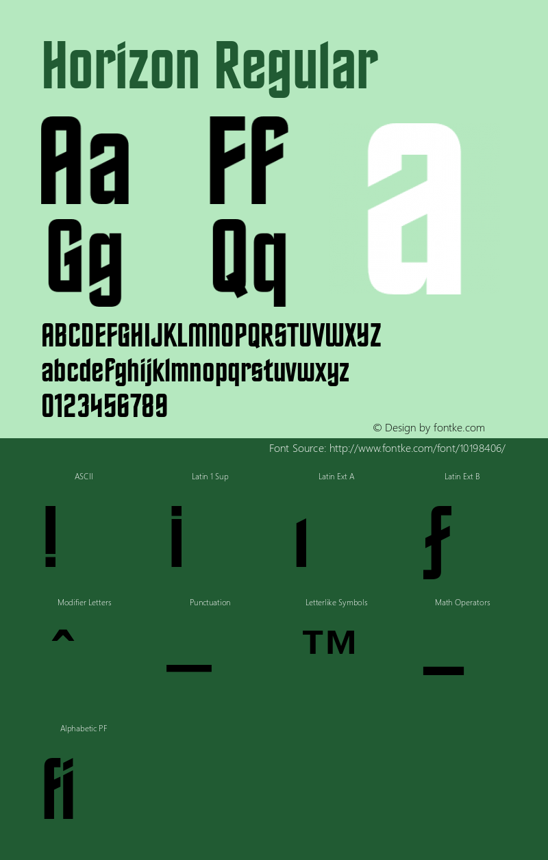 Horizon Regular 003.001 Font Sample