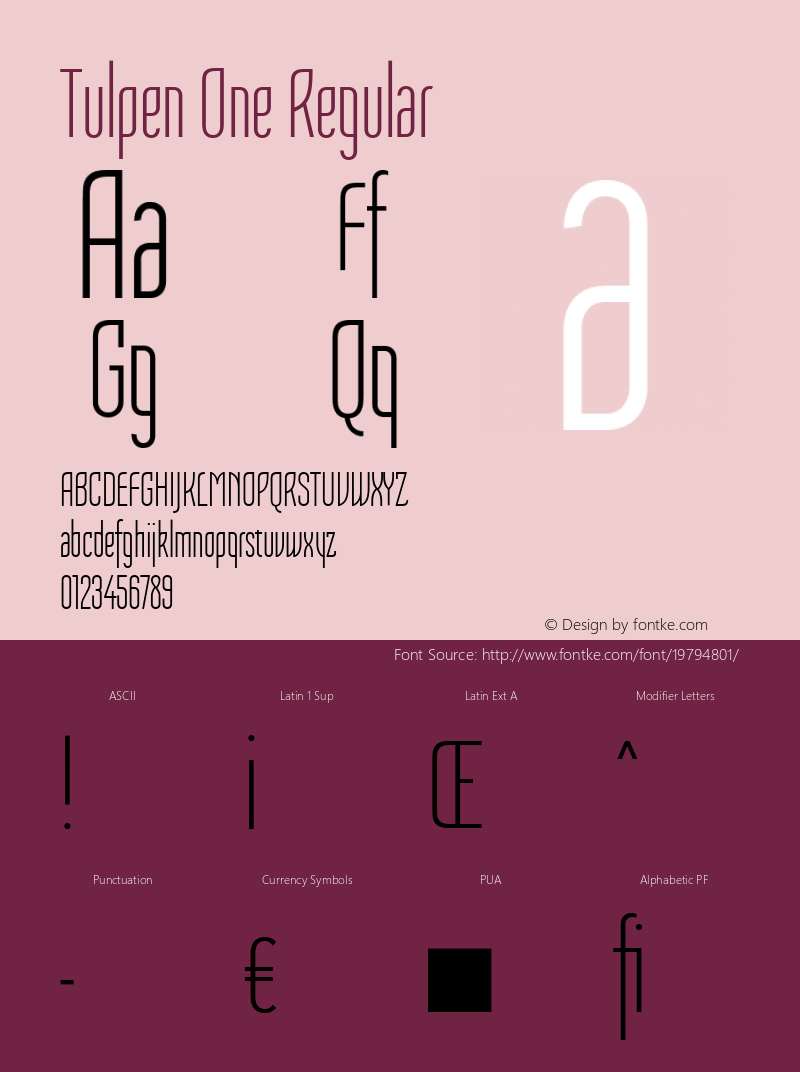 Tulpen One Regular Version 1.002 Font Sample