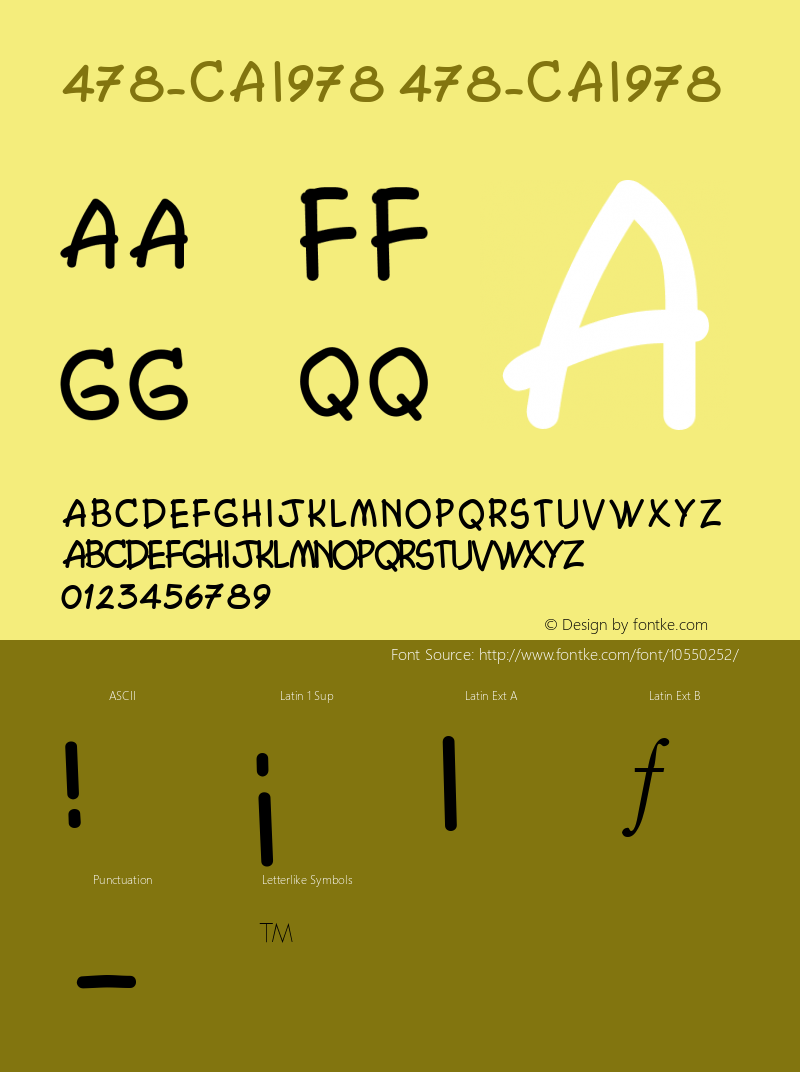 478-CAI978 478-CAI978 Version 3.0 Font Sample