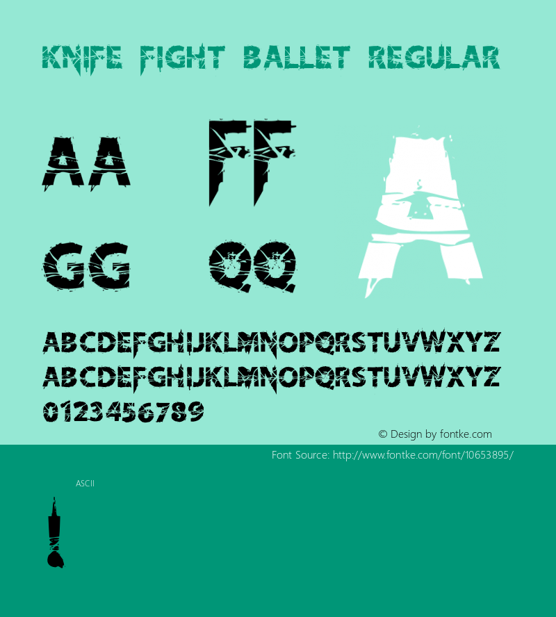 Knife Fight Ballet Regular Version 1.000;PS 001.001;hotconv 1.0.56 Font Sample