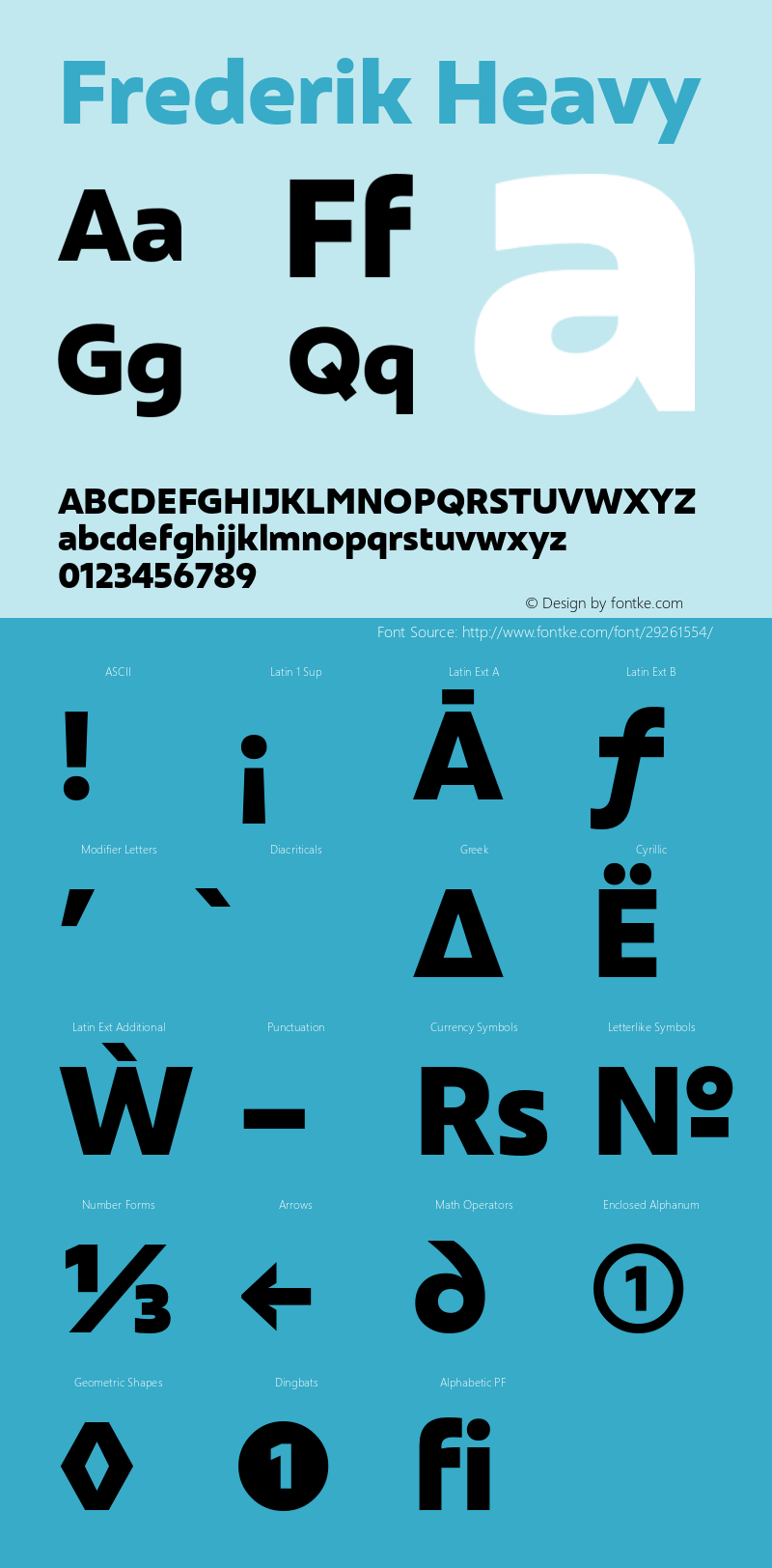 Frederik-Heavy Version 001.000 February 2019;YWFTv17 Font Sample