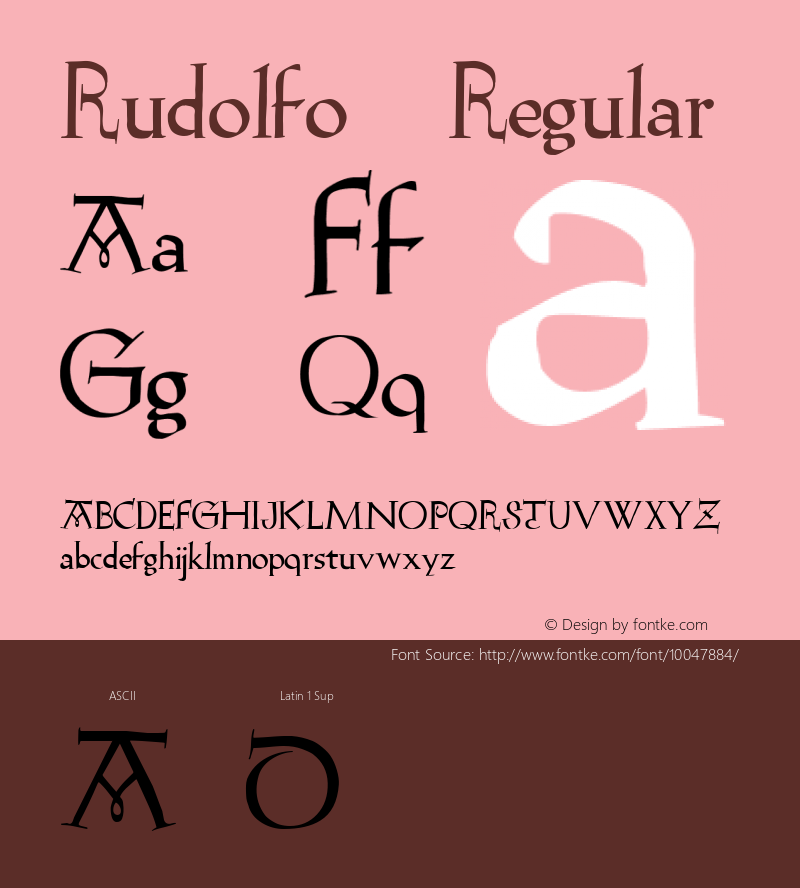 Rudolfo Regular Altsys Fontographer 4.0.3 8/22/97 Font Sample