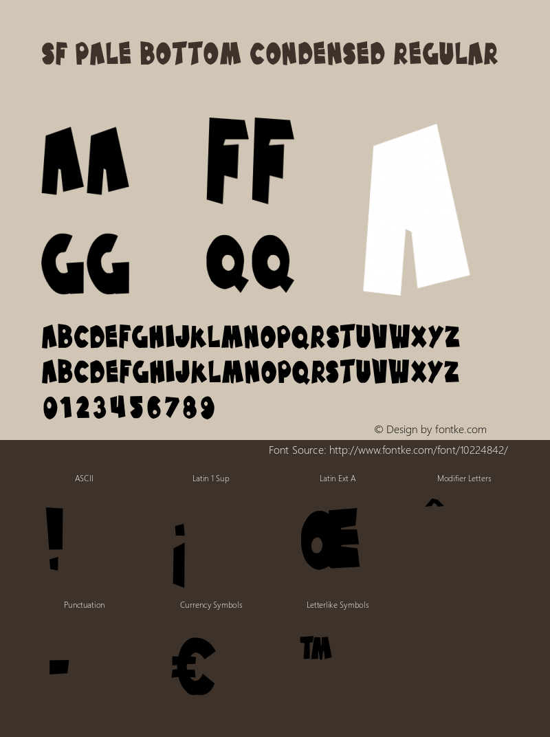 SF Pale Bottom Condensed Regular Version 1.1 Font Sample