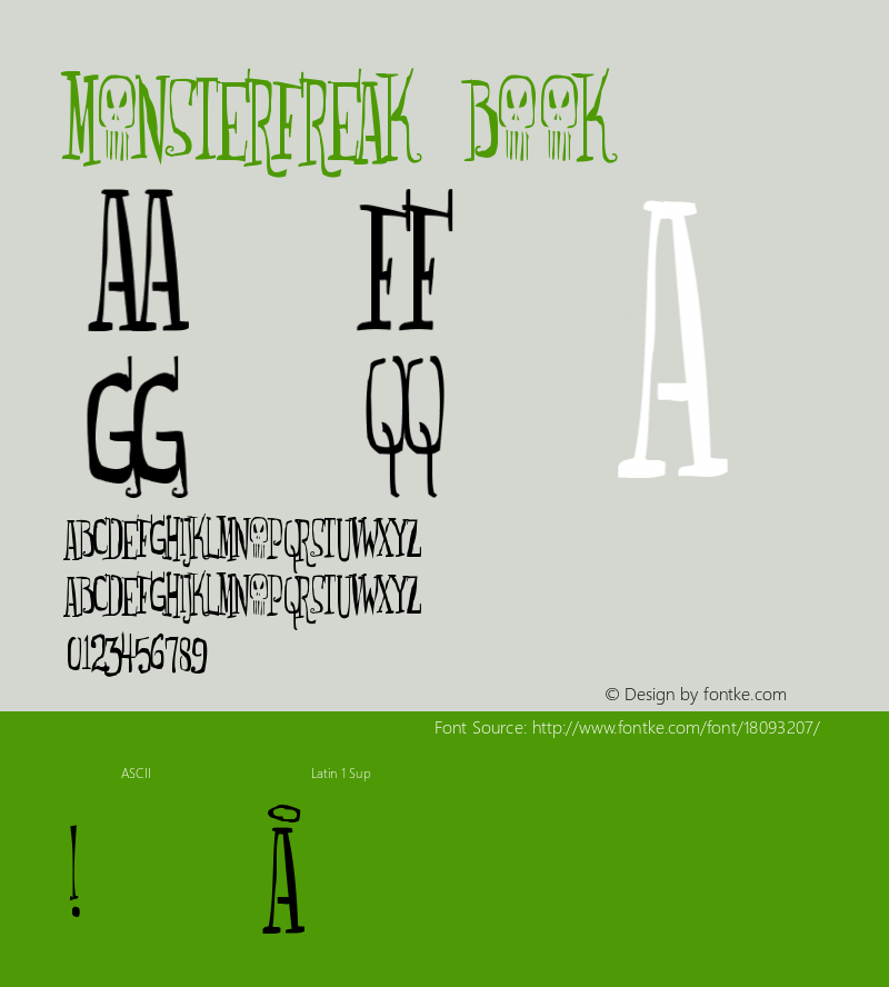 Monsterfreak Book Version 2 Font Sample