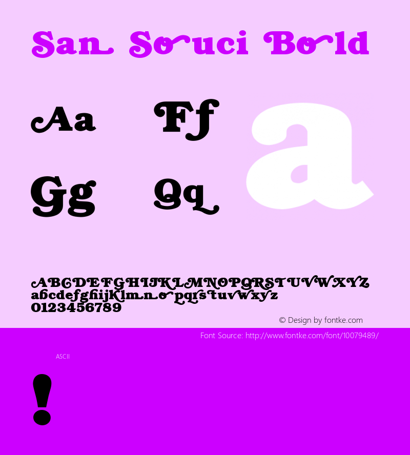 San Souci Bold Unknown Font Sample